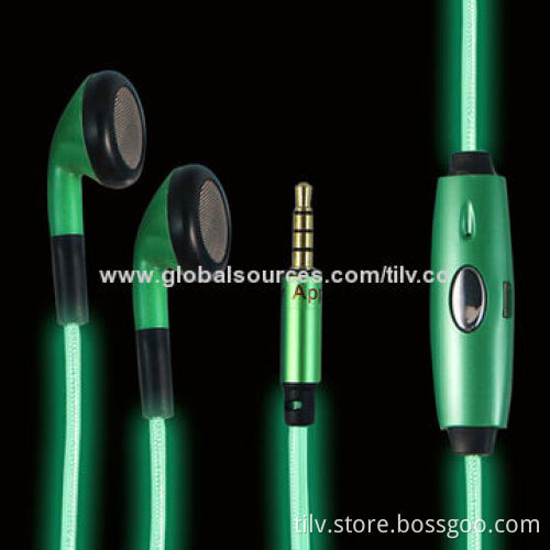 2014 New Flashlight Wired Earphone for Mobile PhoneNew